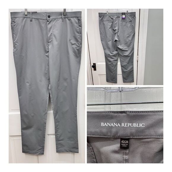 Banana Republic Other - NWT Banana Republic flat front grey dress pants men's 40 x 34. lightweight comfy